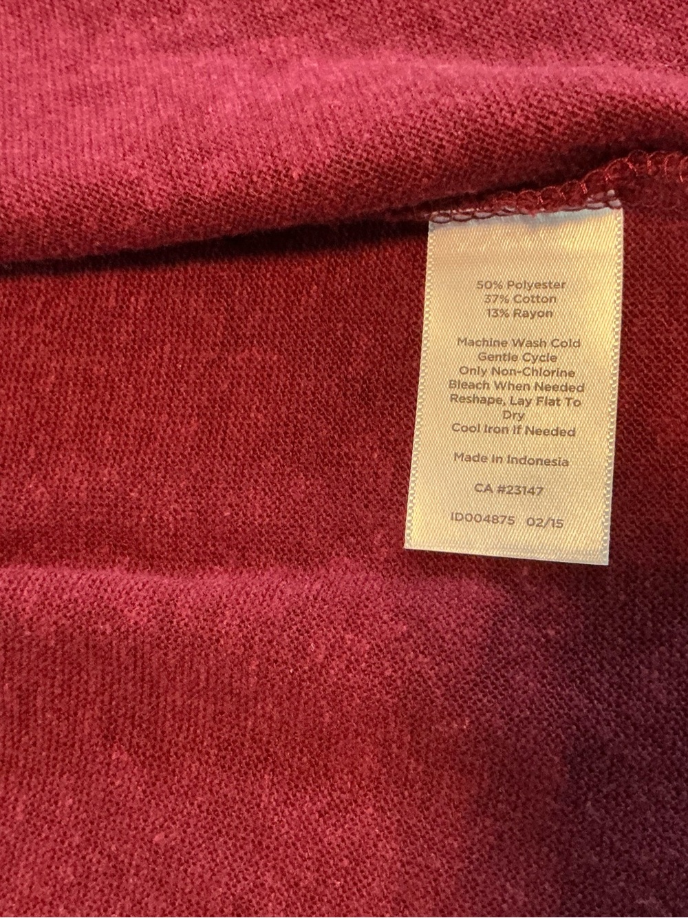 Talbots Open-Front Cardigan Sweater - Wine/Deep Burgundy - Picture 7 of 7